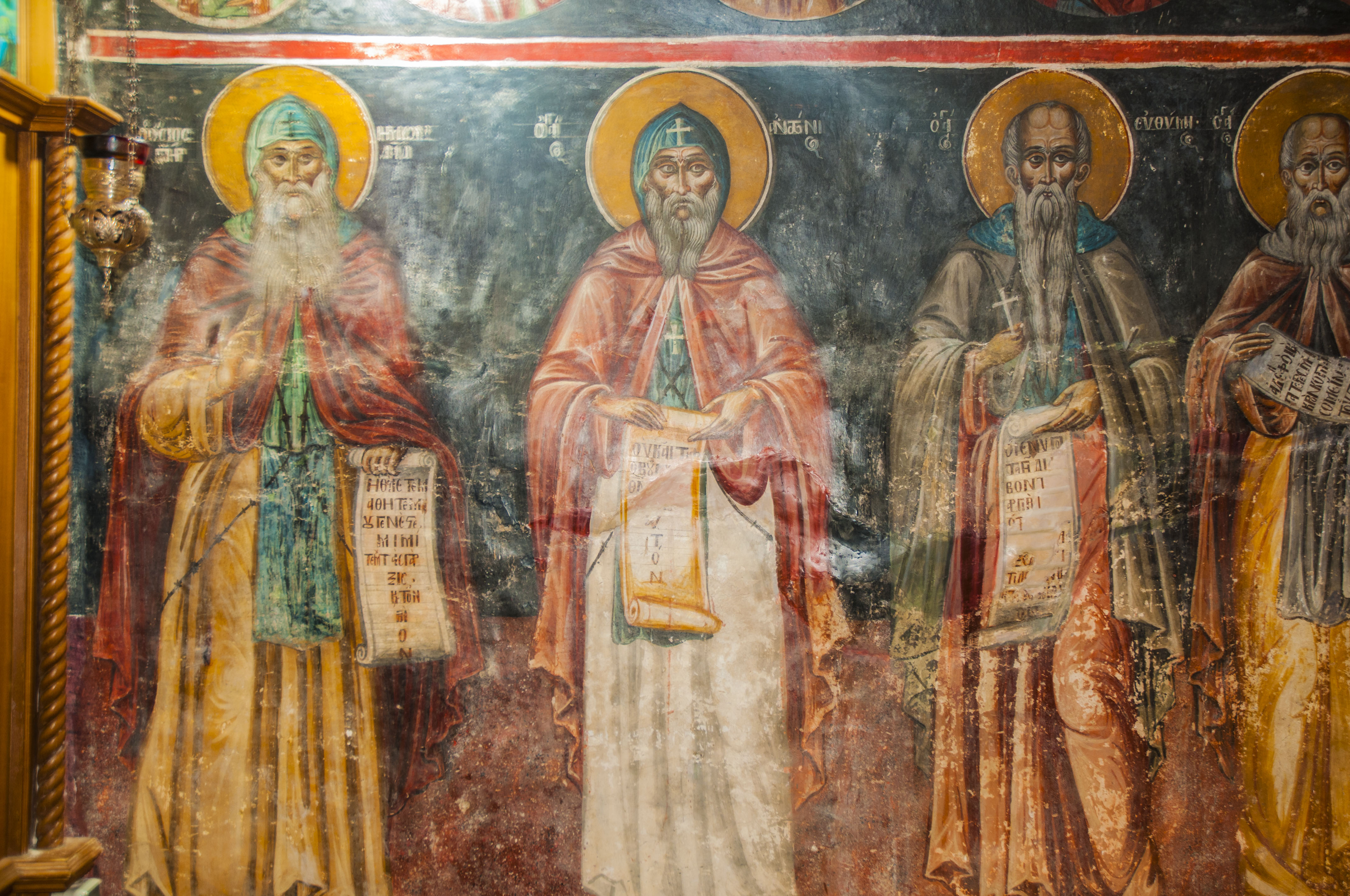 Фото: фреска Пр.Давида, часовенка Св. Бессребреников 